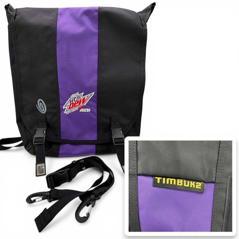 Timbuk2 Backpack Padded w/ Hip‎ Belt Strap Diet Mountain Dew Ultra Violet Logo